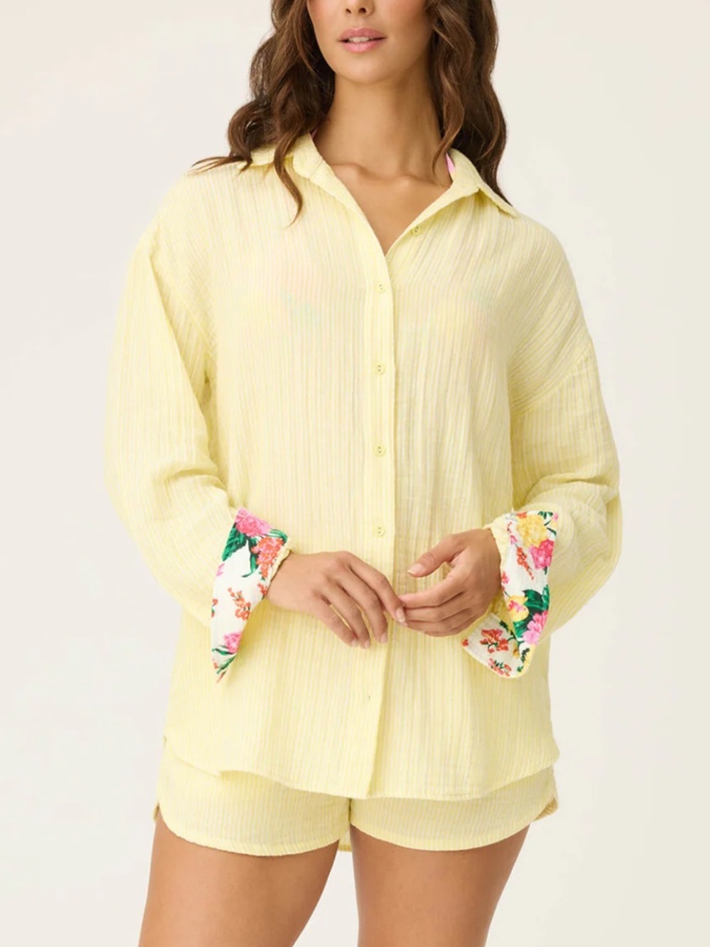 P.J. Salvage Yellow Striped Button-Front Shirt